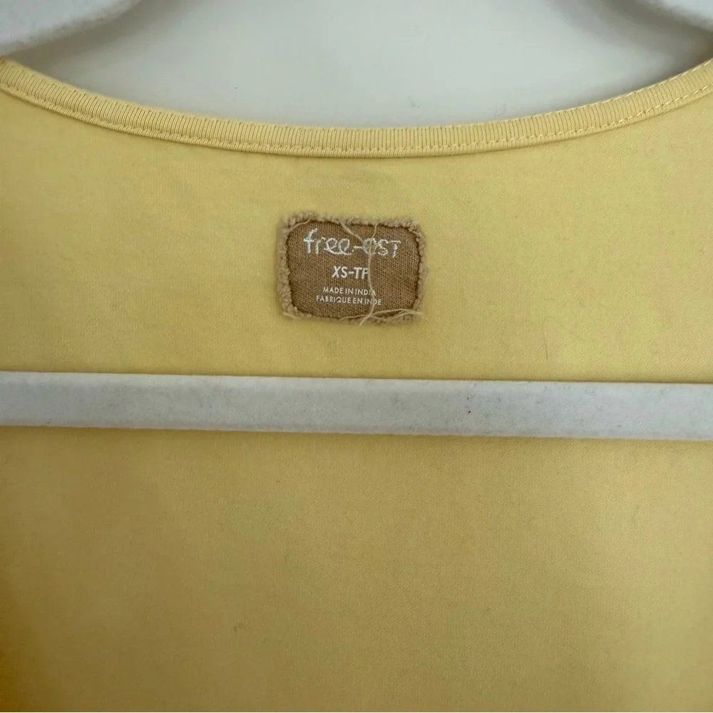 Free People Onda Drop Waist Long Sleeve Mini Dress-Yellow